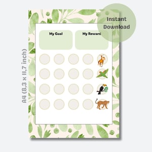 Beloningskaart – Jungle Thema – Stickerkaart – Krullen Kaart – Gedragskaart - Hulp bij Zindelijkheidstraining