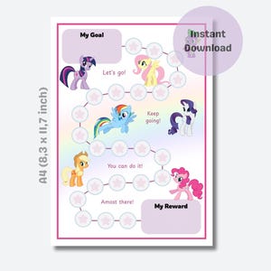 Beloningskaart – My Little Pony – Stickerkaart – Krullen Kaart – Gedragskaart – Hulp bij Zindelijkheidstraining