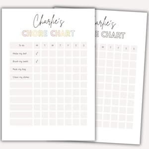Haushaltstabelle (bearbeitbar) – Checkliste für tägliche Aufgaben – Wöchentlicher To do-Tracker – Routine-Übersicht – Template Canva – Kids, Teens, Erwachsene