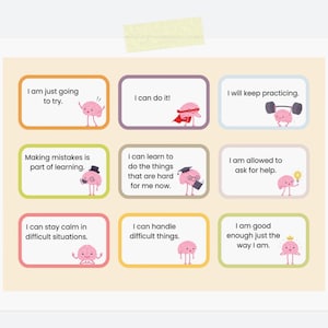 Pensamientos útiles / Afirmaciones positivas (incluida una hoja para hacer uno mismo)