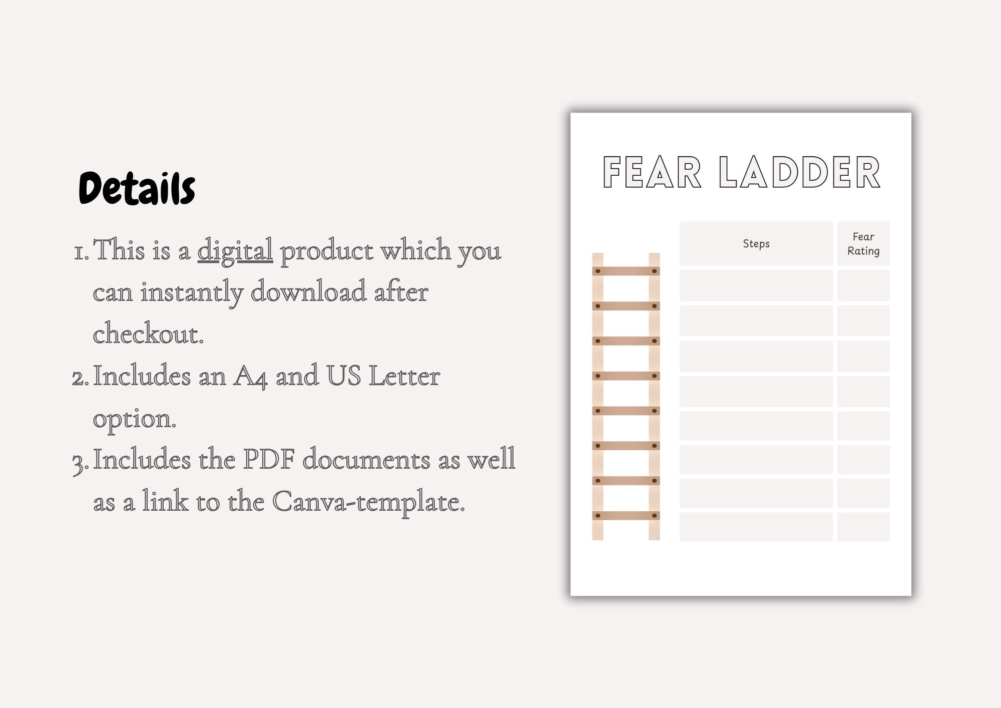 Fear Ladder - Exposure Therapy - Anxiety and Phobia Worksheet ...