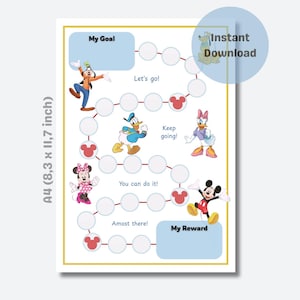 Beloningskaart – Mickey Mouse – Stickerkaart – Krullen Kaart – Gedragskaart - Hulp bij Zindelijkheidstraining
