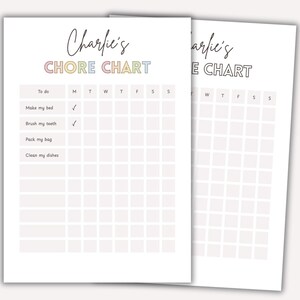 Chore Chart (Editable) – Daily Task Checklist – Weekly To Do Tracker – Routine Chart – Goal Planner – Template Canva – Kids, Teens, Adults