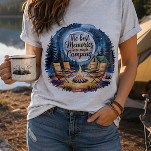 The Best Memories are Made Camping Png Sublimation Design for Shirt Watercolor Camping Graphic Night Camp Png UV DTF Stickers Ready to Print
