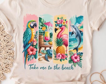 Leve-me à praia PNG | Camiseta tropical de verão PNG | Estampa de camiseta por sublimação com tema litorâneo