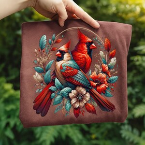 Cardinal Bird Png Sublimation Designs Wild Life Bird Shirt Design Cardinal Bird Animal Prints Pictures Memorial Cardinal Birds with Flowers image 20
