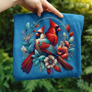 Cardinal Bird Png Sublimation Designs Wild Life Bird Shirt Design Cardinal Bird Animal Prints Pictures Memorial Cardinal Birds with Flowers image 19