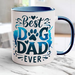 Bester Hundevater aller Zeiten Kaffeetasse-Verpackung Png-Hundevater-Sublimations-Digital-Design glücklicher Pawthers-Tageshundeliebhaber für ihn Aquarell Splash UV-Transfer