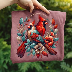 Cardinal Bird Png Sublimation Designs Wild Life Bird Shirt Design Cardinal Bird Animal Prints Pictures Memorial Cardinal Birds with Flowers image 14