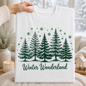 Winter Wonderland PNG SVG, Winter Shirt Design, Winter Sublimation, Pine Tree Shirt, Snowflake Graphic, Winter T Shirt PNG