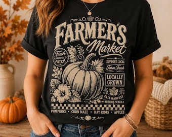 Farmers Market PNG SVG | Vintage Pumpkin Farm Sublimation Design | Pumpkin Patch Shirt Designs
