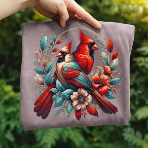 Cardinal Bird Png Sublimation Designs Wild Life Bird Shirt Design Cardinal Bird Animal Prints Pictures Memorial Cardinal Birds with Flowers image 17