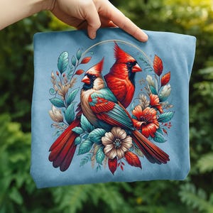 Cardinal Bird Png Sublimation Designs Wild Life Bird Shirt Design Cardinal Bird Animal Prints Pictures Memorial Cardinal Birds with Flowers image 18
