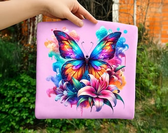 Watercolor Butterfly Png Tshirt Designs Iridescent Butterfly Sublimation Design Graphic Images Tee Shirt Design Animal Flower Prints DTF