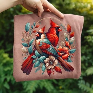 Cardinal Bird Png Sublimation Designs Wild Life Bird Shirt Design Cardinal Bird Animal Prints Pictures Memorial Cardinal Birds with Flowers image 12