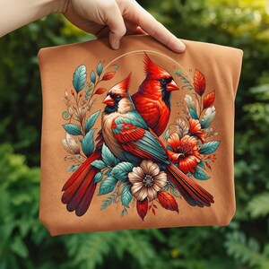 Cardinal Bird Png Sublimation Designs Wild Life Bird Shirt Design Cardinal Bird Animal Prints Pictures Memorial Cardinal Birds with Flowers image 10