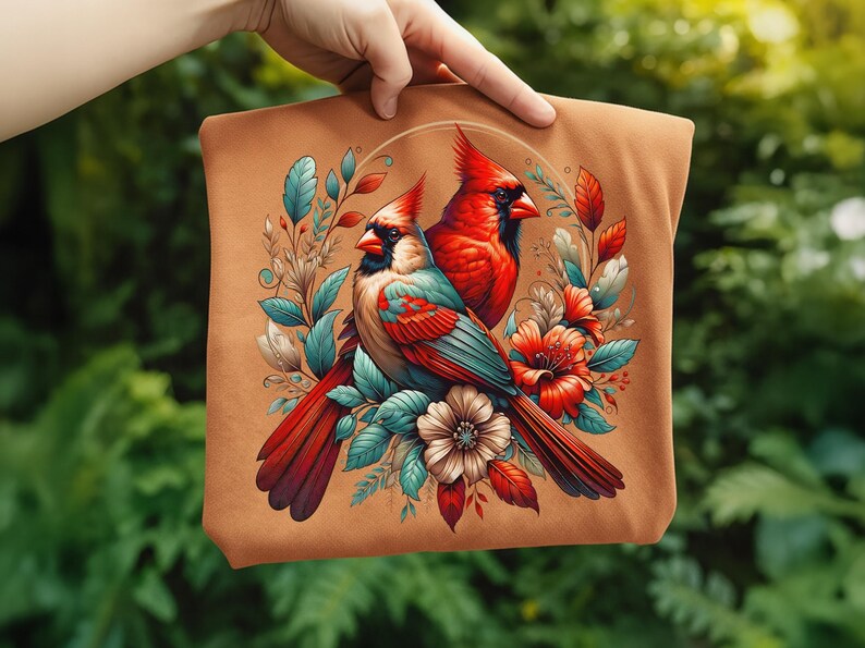 Cardinal Bird Png Sublimation Designs Wild Life Bird Shirt Design Cardinal Bird Animal Prints Pictures Memorial Cardinal Birds with Flowers image 10