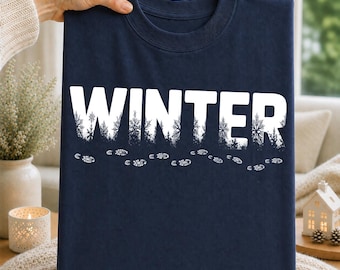 Winter PNG, Winter Sublimation Design, Winter Shirt PNG, Winter T Shirt Design, Snowy Forest Graphic