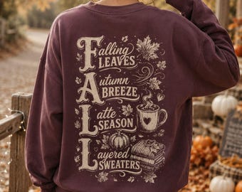 Herfst PNG SVG | Gezellig seizoen PNG | Herfstbriesje trui weer PNG | Herfst shirt PNG DTF transfers