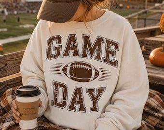 Game Day SVG PNG, Retro Football Shirt Design Distressed Varsity Football Graphic Football Season Dtf Tailgate Sublimation, Football Mom PNG