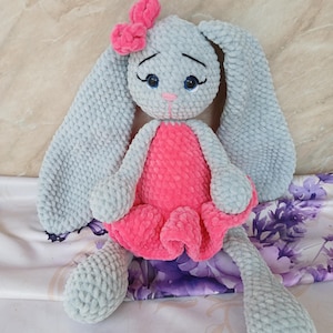 Amigurumi Toy – Handmade Crochet Plush Bunny – Ideal for a kid present - Made of soft hypoallergenic yarn
