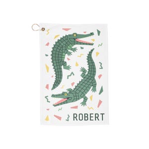 Personalized Golf Towels with Fun Gator Design, Perfect Gift for Golf Enthusiasts, Unique Sports Towel, Birthday Gift, Golf Accessories