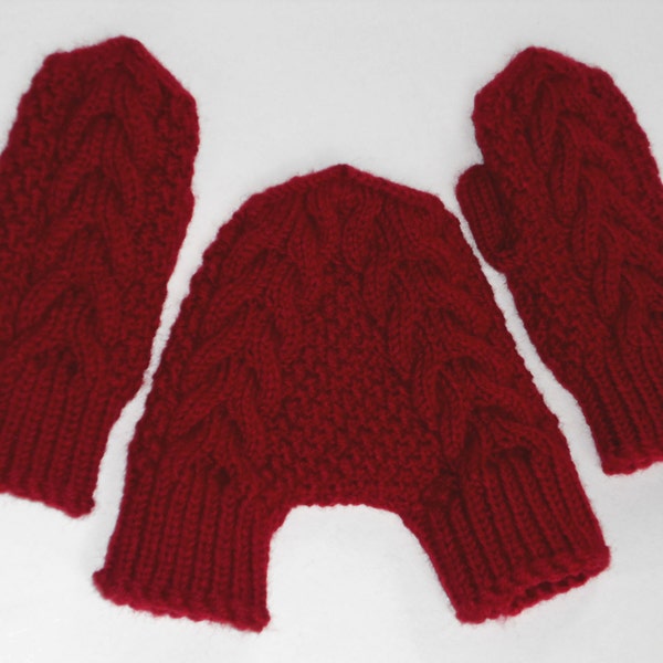 Rote gestrickte Wollhandschuhe, Hochzeitsgeschenk für Sie und Ihn, handhaltende Paarhandschuhe für Verliebte, Jubiläumsgeschenk für Eltern, Valentinstagsgeschenk