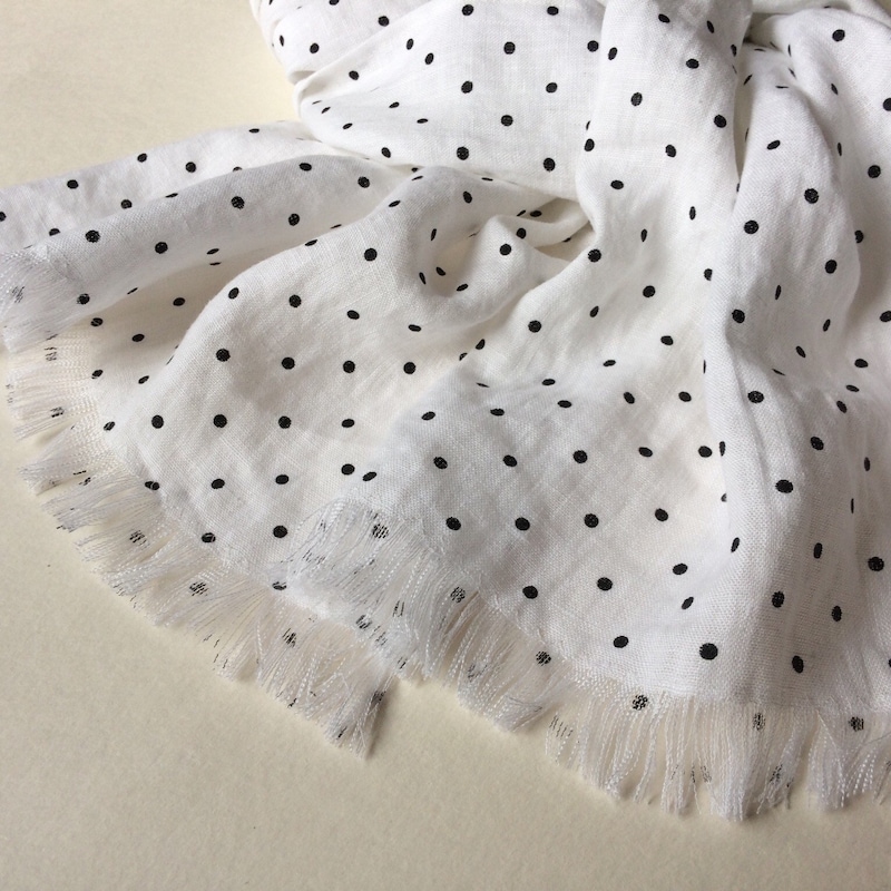 Polkadot Wool Scarf - Grey