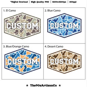 Personalized Custom Vintage Camo Name, Custom Camo Background Color, Custom Camouflage Png Image, Custom Order