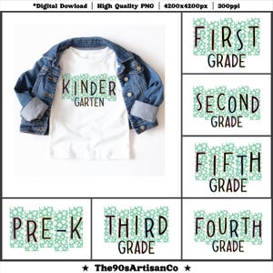 Preppy Floral Back to School PNG Bundle: Ditsy Daisy Designs (Digital Download)
