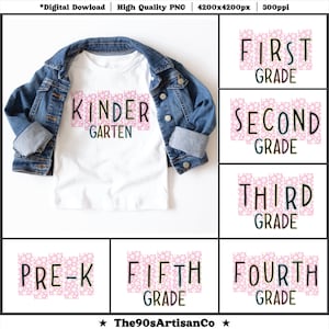 Preppy Floral Back to School PNG Bundle: Ditsy Daisy Designs (Digital Download)