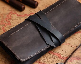 Handmade Cigar Case, Leather Cigar Holder, Cigar Wrap for Men – Groomsman Gift or Christmas Present