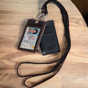 Leather Student ID Wallet with or without Lanyard – Personalized School Badge Holder, College Essentials Gift for Teen or Graduate