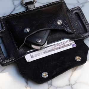 Personalized Leather Belt Wallet for Men – Car Key Wallet Gift for Husband, Dad, or Boyfriend, Custom Belt Pouch