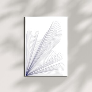 Navy Blue Radiant Lines Abstract Wall Art
