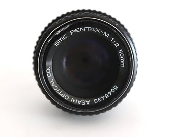 vintage PENTAX 50mm 1:2 FIXED slr vintage lens in fair condition