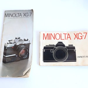 vintage SLR 1950s MINOLTA XG-7 Manual Single Lens Reflex camera w/ extra lens, strap, flash, and manual great condition image 10