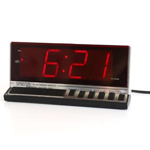 vintage 1970s 80s  Sony style vintage ALARM clock vintage bedside clock  -- tested and working!