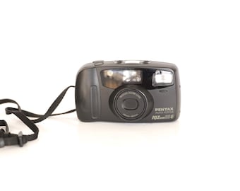 vintage 2000s PENTAX IQZoom 80-E 35 mm film camera with leather case and manual -- Free shipping