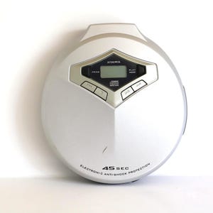 vintage sony style DISCMAN 1990s mix cd classic portable music player vintage 1990s SILVER finish -- FREE shipping in the U.S.A.