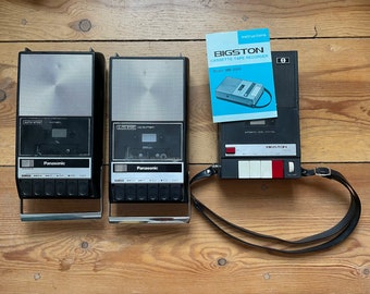 3 tape player — NOT fully functioning — for repair, parts, or film props.  3 vintage cassette players