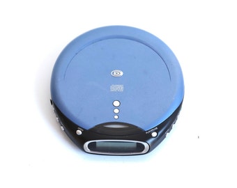 vintage sony style DISCMAN 1990s mix cd classic portable music player vintage 1990s blue & silver finish