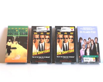 vintage deadstock still SEALED set of 4 VHS tapes BUENA Vista Social Club, The Grifters, and St. Elmos Fire - great condition