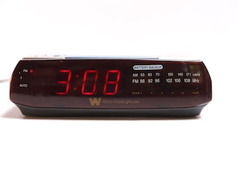 vintage 1980s 90s color block silver and blue AM/FM radio alarm clock bedside small stereo Sony Dream Machine -- tested and working!