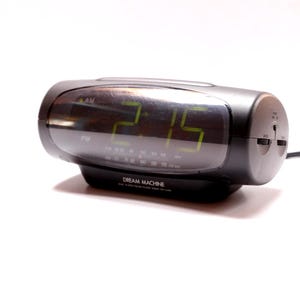 vintage 1980s black & red SONY brand DREAM Machine Color Block alarm clock dream machine bedside alarm clock and am/fm radio - very unique!