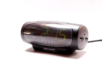 vintage 1980s black & red SONY brand DREAM Machine Color Block alarm clock dream machine bedside alarm clock and am/fm radio - very unique!