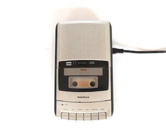 vintage 1990s CASSETTE player and recorder battery operated -- TESTED and in great condition -- FREE shipping U.S.A.
