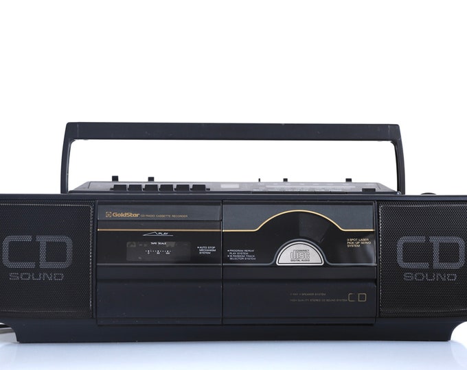 GE Boombox Duel Cassette Confetti Blue Pink Retro 35615A Free Etsy