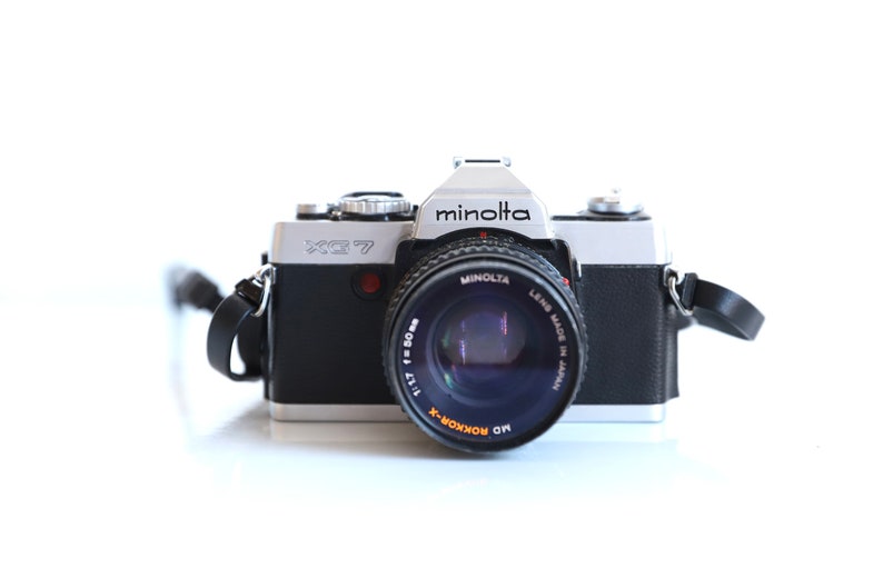 vintage SLR 1950s MINOLTA XG-7 Manual Single Lens Reflex camera w/ extra lens, strap, flash, and manual great condition image 1