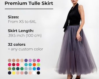 Tulle skirt women, Tulle midi skirt, Maxi tulle skirt, Tea length tulle skirt, Tutu skirt for women, Custom skirt tulle, Tulle tutu skirt
